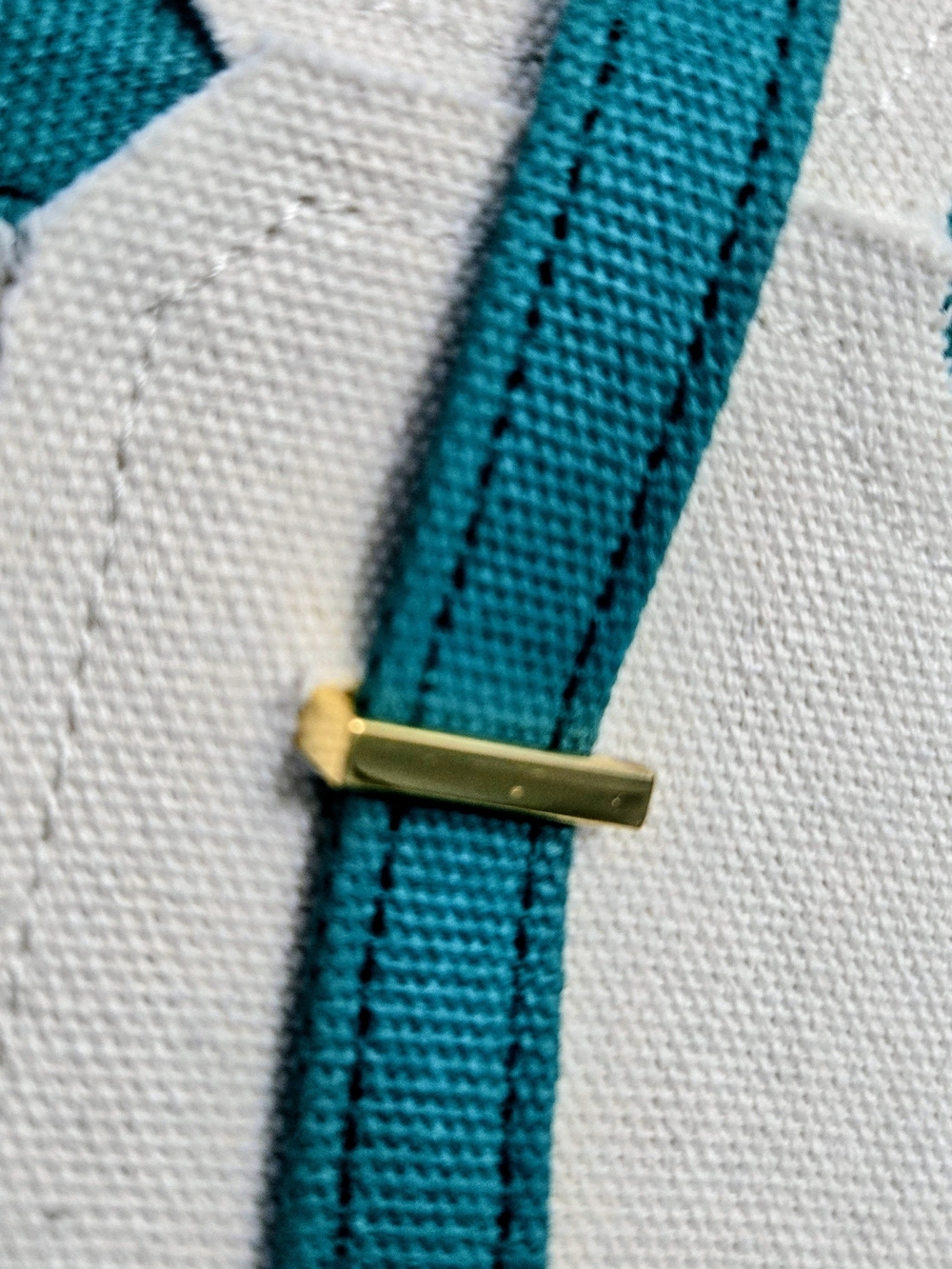 Stylish Canvas Boat Tote - Cream & Forest Green, NEW - Picture 11 of 11